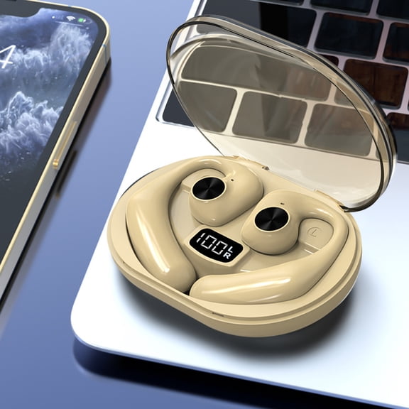 Giunmcul Holiday Gift Finder Wireless Bluetooth Earphones with Noise Reduction, Ear Clip Style, Non-invasive and Lossless Sound Quality