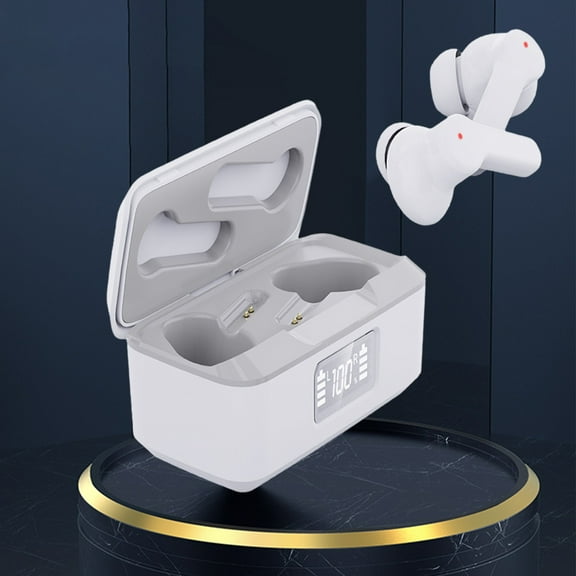 Giunmcul Holiday Gift Finder Wireless Earbuds 5.2 Bluetooth Headsets Light-Weight Earphones with Microphone & Charging Case Digital Display