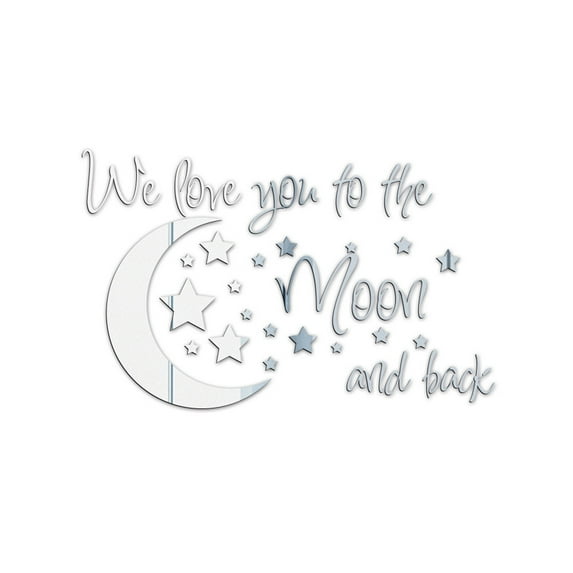 Giunmcul Holiday Saving English Letter Star Combination Acrylic Mirror Sticker Three-dimensional