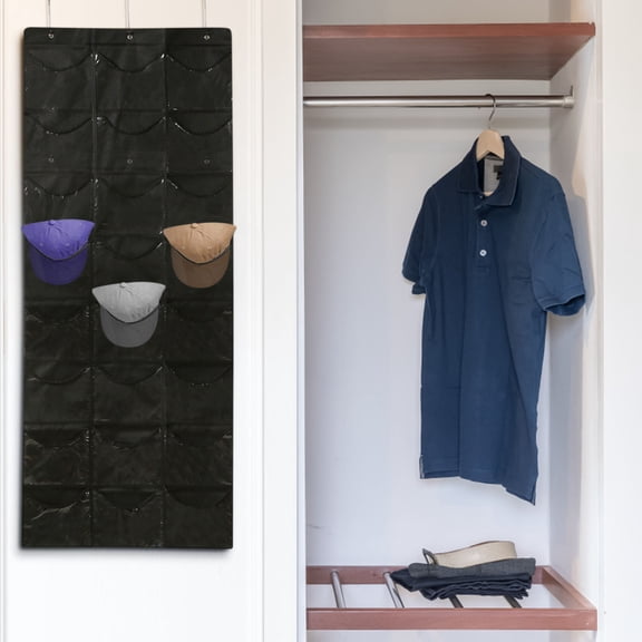 Giunmcul Holiday Saving Hat Storage Hanging Bag Home Baseball Cap Storage Thickened Non-woven Fabric Multi-layer Display Rack