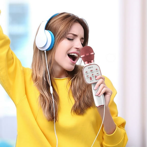 Giunmcul Holiday Saving Wireless Microphone Bluetooth Speaker All-in- Mobile Phone Karaoke Live Microphone-S Couplet Four Kinds Of Sound Effects Real- Ear Back Monitoring