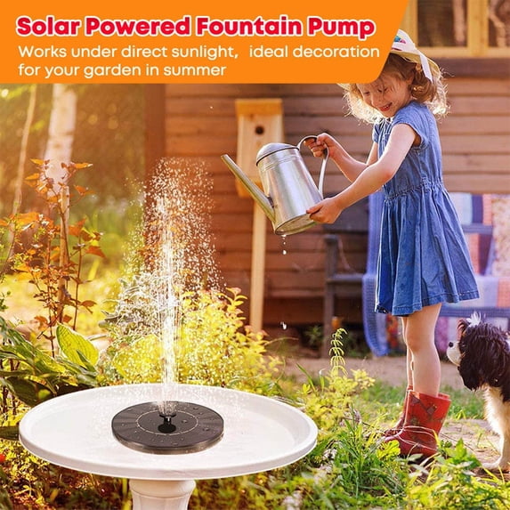 Giunmcul Home Decoration Garden Vistas Solar Floating Bubbler Multiple Jet Water Fountain Solar Powered Bird Bath Pump with 6 Nozzles Manual Easy Install Outdoor Garden Patio Decor