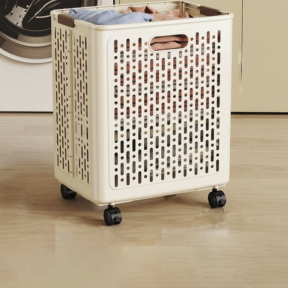 Giunmcul Home Storage, Foldable Laundry Basket with Wheels 18.12*14.97in Portable Hamper for Clothes Toys