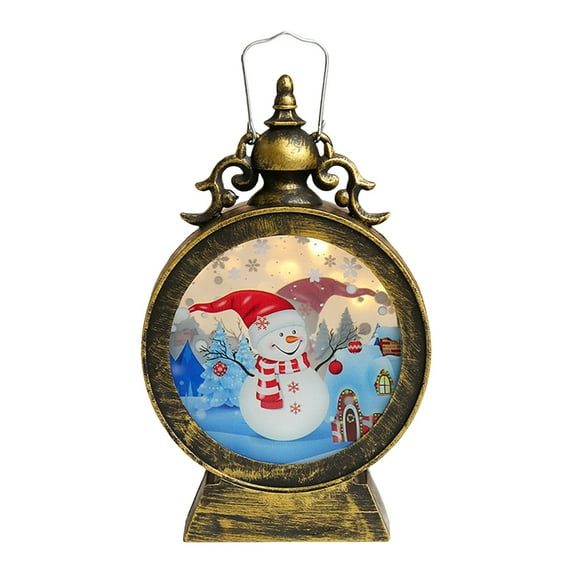 Giunmcul Indoor Decorative Christmas Lanterns Featuring Snowman Santa Claus and LED Lights Portable for Outdoor Home Room Door Holiday Year Table Decor Party