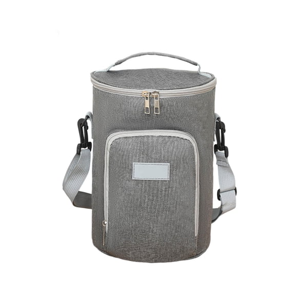 Giunmcul Insulated Lunch Box Bag Round Portable Bento Thermal Food Container for Picnics Office