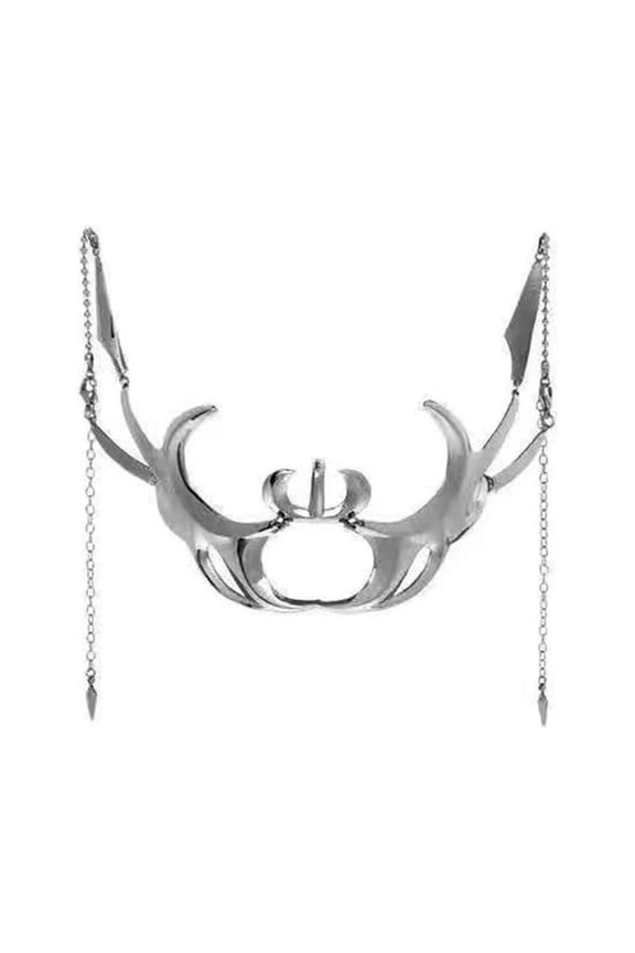Irregular Metal Mask Gothic Punk Mechanical Masquerade Ball Mask Necklace Exaggerate Personality Punk Mask