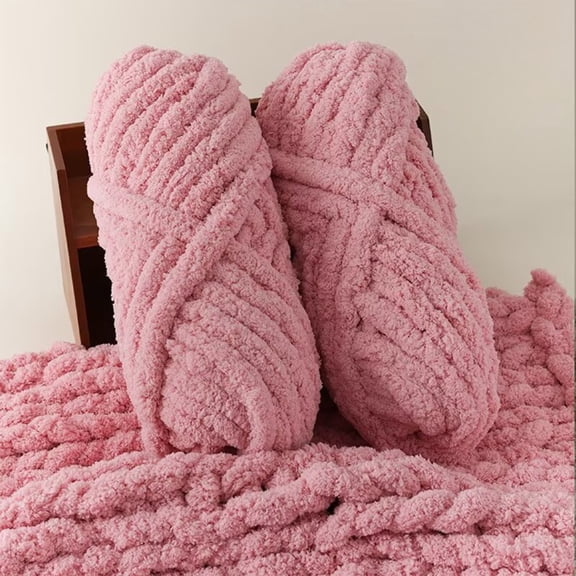Giunmcul Knitting Yarn Roll for Slippers Scarves Soft Polyester Bright Durable Crafting Lightweight Available Pastel Multi-Color Options