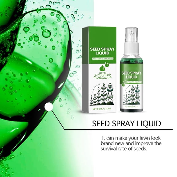 Giunmcul Lawn Seed Germination Spray 59ml Grass Growth Booster Improves Survival Rate Even Coverage Fast Sprouting Liquid for Yard Repair and New Planting