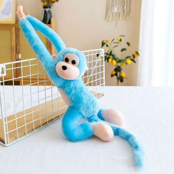Giunmcul Long Arm Monkey Plush Hanging Toy Squeak Sound Cute Decorative Doll for Kids Hanging Curtain Ornaments Soft Cotton 70x12cm