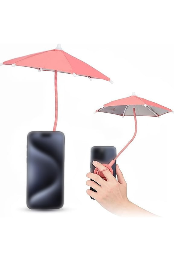 Magnetic Retractable Mobile Phone Umbrella Stand Mini Sun Umbrella Sunscreen Shield for Travel Outdoor Compact Portable Holiday Decorations Surprise Gift