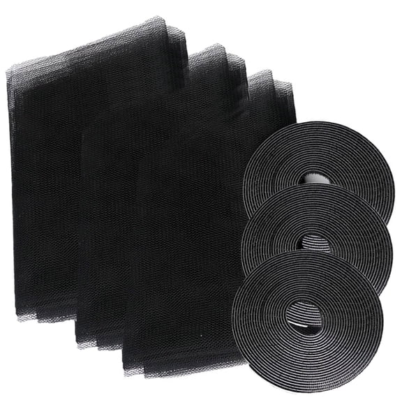 Giunmcul Mosquito Net Window Screen 3 Pack 59.10*51.22in Self-Adhesive Mesh Curtain for Doors Windows 100% Polyester