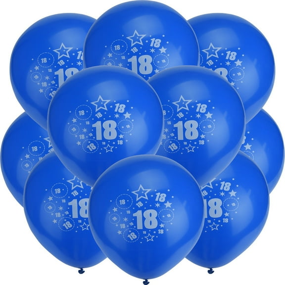 Giunmcul My Order 10Pcs Light Blue and Blue Balloons Age 18 Birthday Anniversary Party Gifts