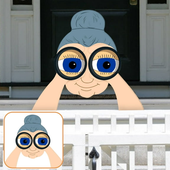 Giunmcul My Order Binocular Spying Fence Peeker Yard Art Garden Nosy Neighbor Couple