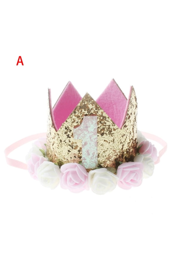 My Order Children's Rose Digital Hair Baby Princess Prince Tiara Headband Hats Birthday Party Hat Birthday