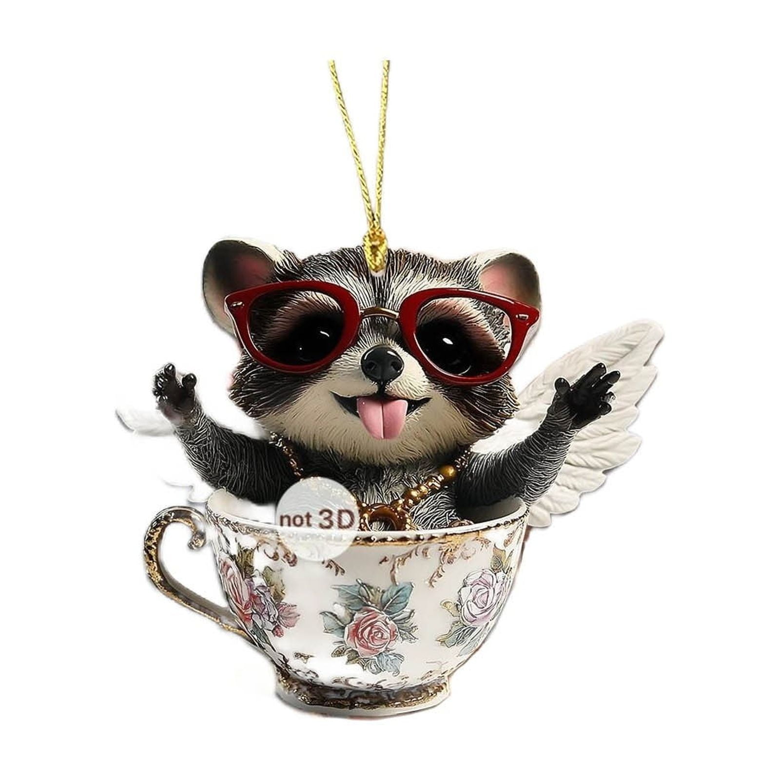 Giunmcul My Order Cute Angel Piglet and Angel Raccoon Key Pendant ...