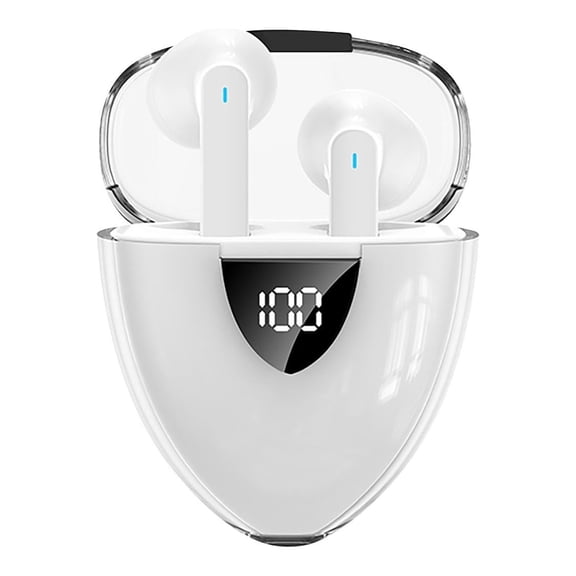 Giunmcul My Order G39 Bluetooth Headset, Binaural Digital Display with Transparent Charging Compartment, Noise Reduction Wireless Headset