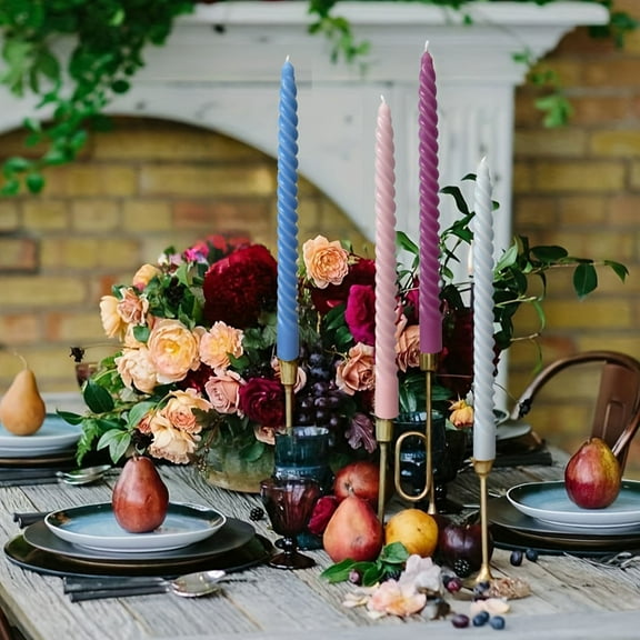 Giunmcul My Order Long Thread Candle Wedding Banquet Party Holiday Decoration Set Of Four