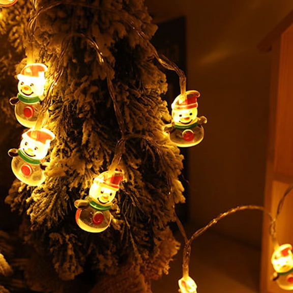 Giunmcul My Order Snowman Santa Claus Christmas Tree Holiday LED Lights Flashing Light String