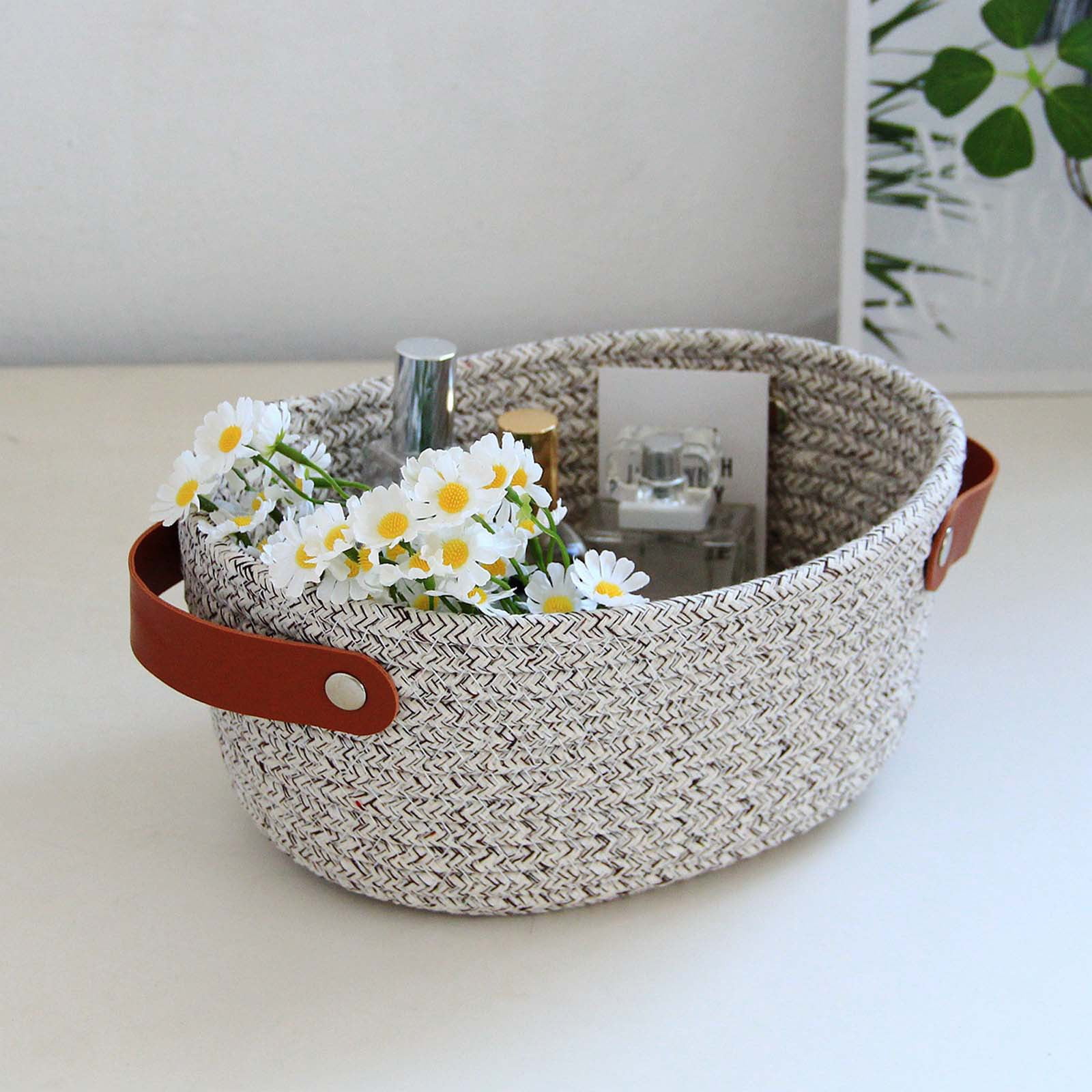 Giunmcul My Order Storage Basket Rope Bin Woven Basket Entryway ...