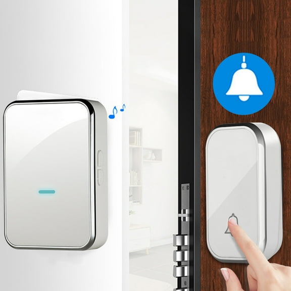 Giunmcul My Order Wireless Doorbell,Door with 45 Melodies and Led Flash,Easy Install,656 Foot Range,1 Push Button & 1 Receiver