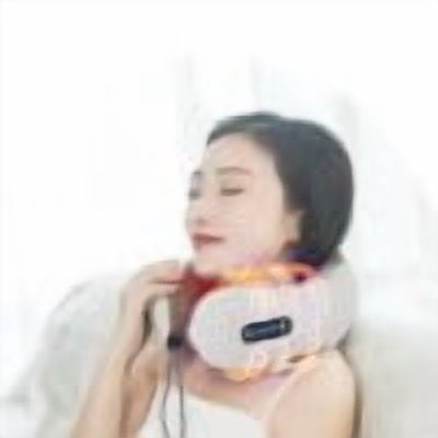 Giunmcul Neck Massage Pillow 3 Modes Vibrating U-Shaped Support with Heat Rechargeable Travel Foam Pillow for Neck Back Leg Home Office Airplane