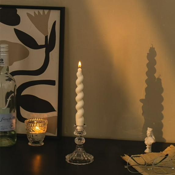 Giunmcul Online Shopping French Relief Glass Candlestick with Medieval High Tables Atmospheres Candlestick Home Dining Room Decoration