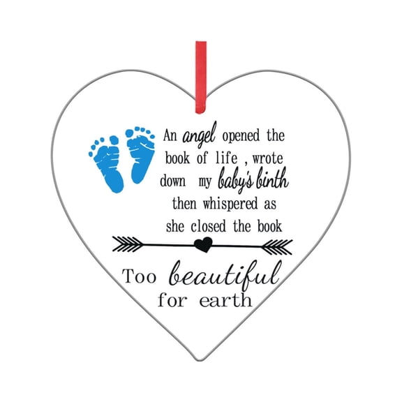 Giunmcul Online Shopping Heart shaped Angel In Memorial Ornament Hanging Sign Commemorative Decorations