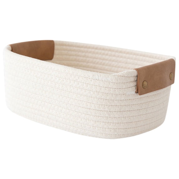 Giunmcul Online Shopping Multifunctional Storage Basket Household Small Item Storage Basket Sundries Storage Basket Snack Desktop Cotton Rope Woven Storage Box