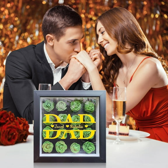 Giunmcul Online Shopping Personalized Mom Flower Box with Name Preserved Rose Picture Frame Customized Box Frame Flower Display Case Birthday Gifts for Mom Grandma