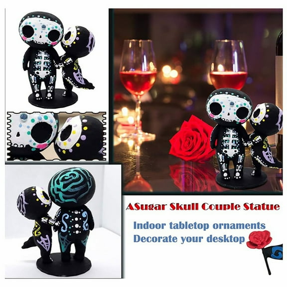 Giunmcul Online Shopping Skull Coulp Figurine Statues Table Decor Hand Crafts Resin Ornament