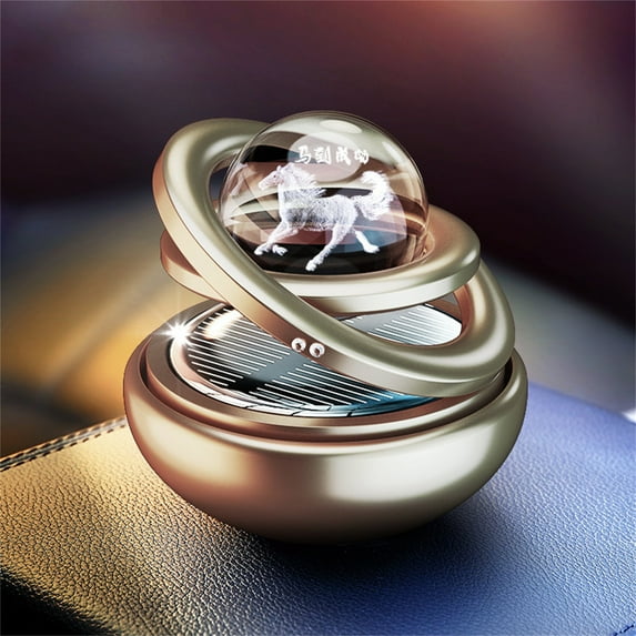Giunmcul Online Shopping Solar Rotating Car Ornaments Aluminum Star Suspension Car Supplies Ornaments