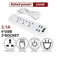 thumbnail image 1 of Giunmcul Online Shopping Surge Protector Power Strip, Extension Cord Multiple Protection 3 Outlet 4 USB, 1 of 5