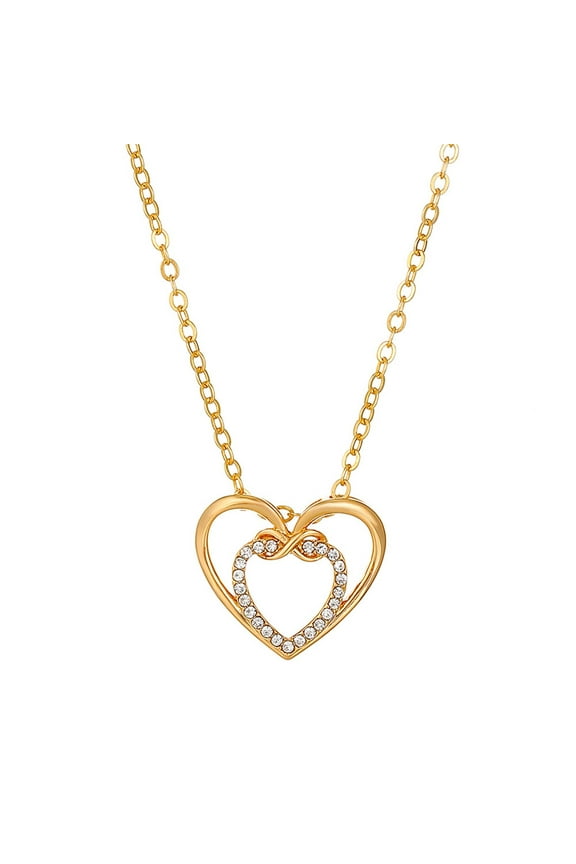 Online Shopping Two-color Love Necklace Personalized Temperament Infinite Love Collarbone Necklace Heart-shaped Necklace