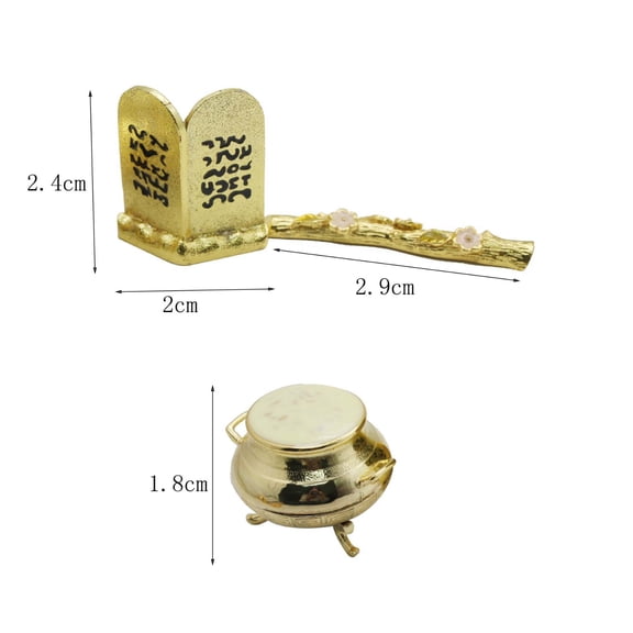 Giunmcul Online Shopping Utensils, Gold Jars, Aaron's Budding Staff,of The Covenant, Three Piece Set