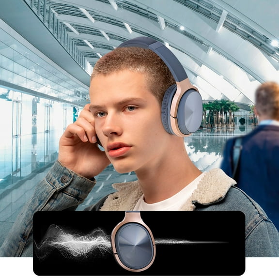 Giunmcul My Order Bluetooth Mode Headset Wireless Heavy Over-Ear Foldable Wireless and Wired Stereo HeadsetSoft Earmuffs &Light Weight for Prolonged Wearing