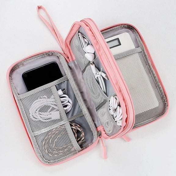 Giunmcul My Order Power Hard Disk Protective Sleeve Charging Treasure U Disk Shield Headset Data Cable Digital Accessories Storage Bag Multi-layer Protective Sleeve