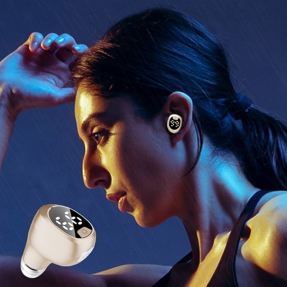 Giunmcul My Order Wireless Bluetooth Earbuds LED Power Display Monaural Hanging Ear Type Bluetooth 5.2 Business Make and Receive A Phone Call IPX5 Suitable for Sports Running