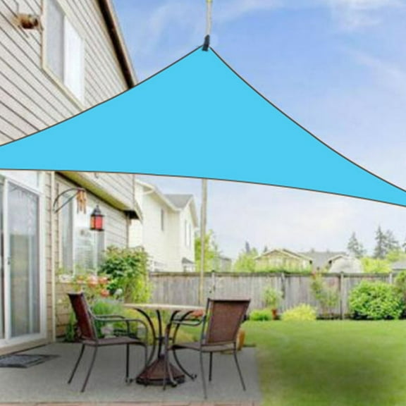 Giunmcul Outdoor Sun Shade Sail Triangle 3x3x2.8m Silver Coated Sunscreen Cloth Blocks Up to 85 Percent UV for Patio Garden Pool Camping Includes Ropes