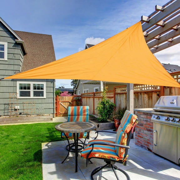 Giunmcul Outdoor Sun Shade Sail Triangle 3x3x2.8m Silver Coated Sunscreen Cloth Blocks Up to 85 Percent UV for Patio Garden Pool Camping Includes Ropes