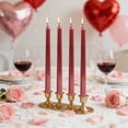 thumbnail image 1 of Giunmcul Party Decor Electroplated Twisted Taper Candles Set Shiny Spiral Long Stem Wax Candles for Dinner Table Wedding Dripless 4 Pack 25cm Red, 1 of 6