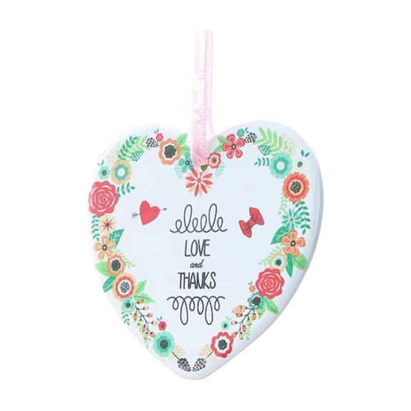 Giunmcul Personalized Heart Pendant Ceramic Unique Shape Valentines Day Home Decoration Souvenir Memory Keepsake Gift Ornament