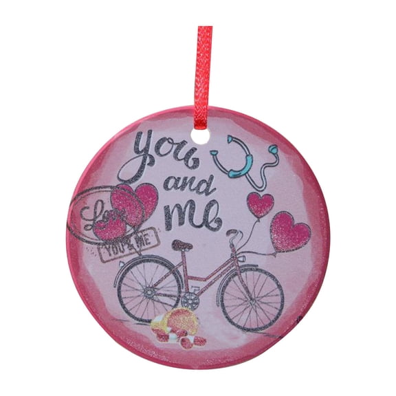 Giunmcul Personalized Pendant Decorative Ceramic Unique Shape Valentines Memory Keepsake Family Ornament Romantic Holiday Home Decor