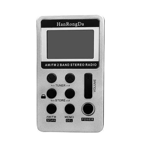 Giunmcul Portable Digital Display Rechargeable Radio for Elderly Compact AM FM Speaker DSP Chip 500mAh Battery 58 Station Memory Stereo Sound Simple One-Button Operation