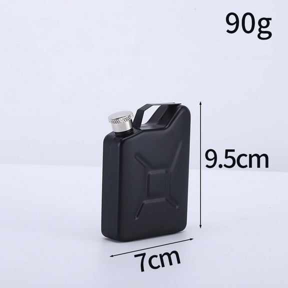 Giunmcul Portable Whiskey Flask 5oz 9.5x7cm Oil Pot Wine Bucket Outdoor Stainless Steel Small Hip Pocket Bottle Camping Liquor Container Black