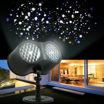 Giunmcul Reduced Price LED Christmas Projection Lamp Stage Light Indoor Lamp Snowflake Double Tube Projector White Snowstorm Party Home Decor