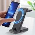 thumbnail image 1 of Giunmcul Reduced Price Multifunctional Foldable Wireless Charging for Android and IOS. Mobile Phones Watches Earphones Three-in-one Magnetic 15W Wireless Fast Charger, 1 of 5