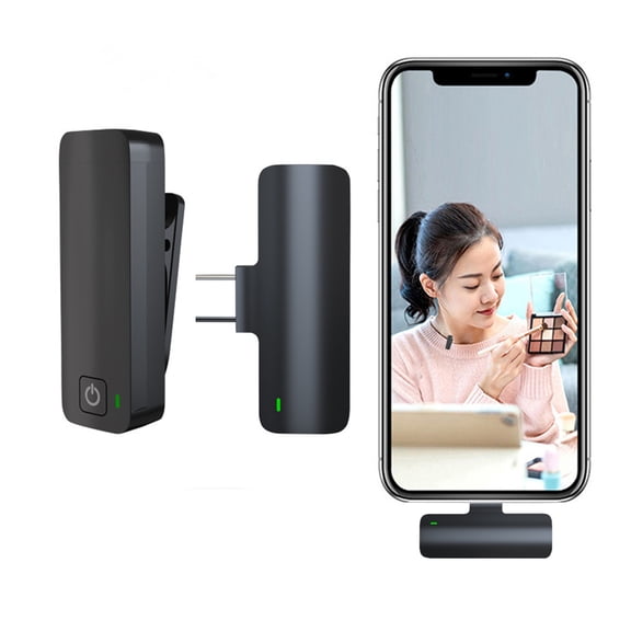 Giunmcul Reduced Price Wireless Lavalier Microphone, Mini Microphones with Clearer Audio, Long Endurance Wireless Lapel Microphone for Video Recording, Interview, Vlog (Black)