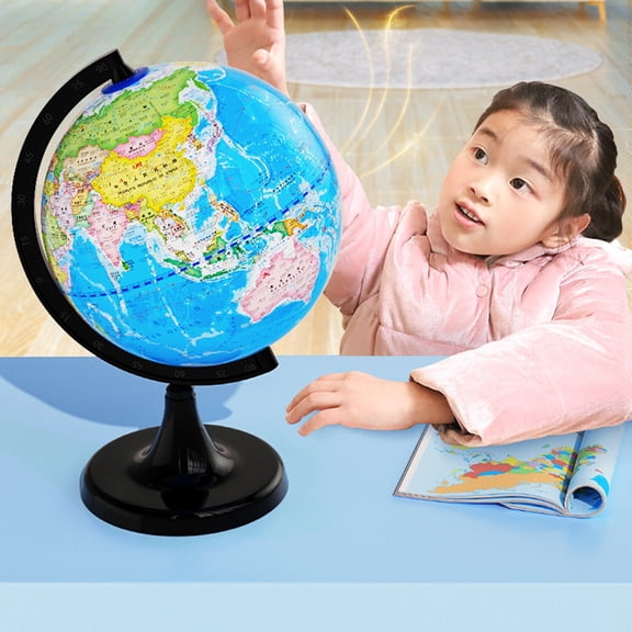 Giunmcul Rotating World Globe Toy for Kids Educational Spinning Earth Model with Stand Geography Learning Desk Decor for Classroom Home Office 6.3in Diameter 1 Piece