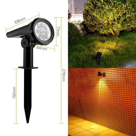 Giunmcul Solar Courtyard Floor Mounted Waterproof Spotlights Garden Tree Lights 3 LED Modes Rechargeable Outdoor Lamp