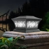 Giunmcul Solar Post Cap Lights, Outdoor Fence Light Auto On/Off, IP65 Waterproof Garden Patio Deck Lighting, Black and Bronze, 16x12cm/6.3x4.72in
